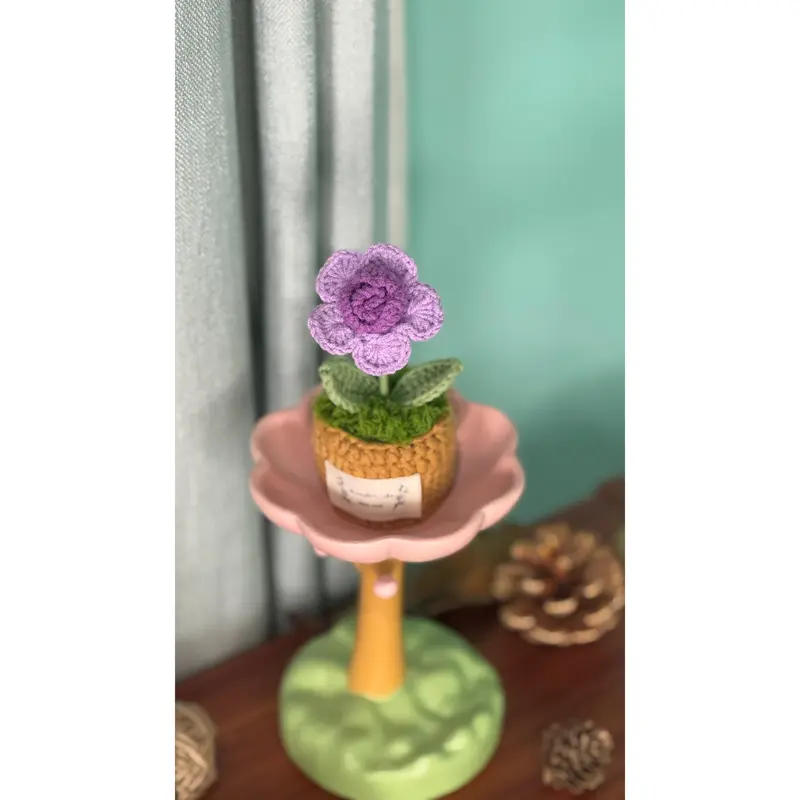 Love Blossom Crocheted Heart Roses and Plants 7